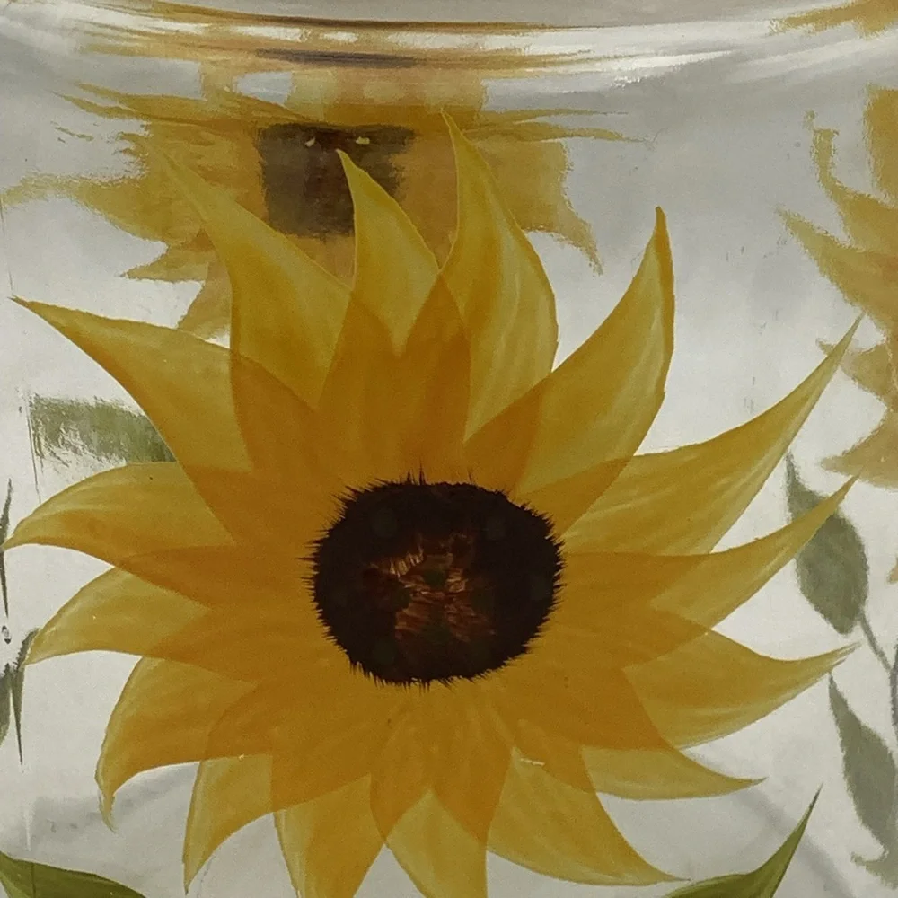 Sunflower Glass Canister with Lid